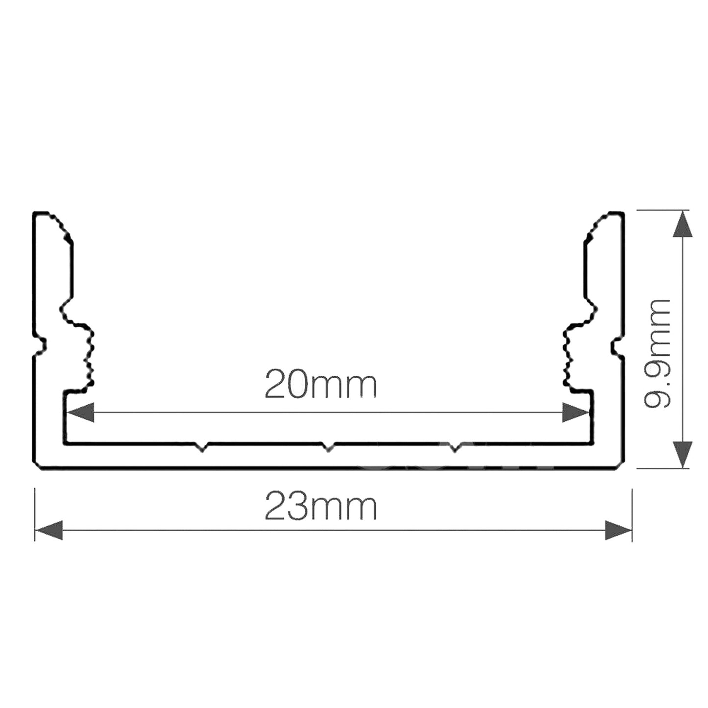 Aluminium Light Channel LED Profile Strip Frosted Cover Bar