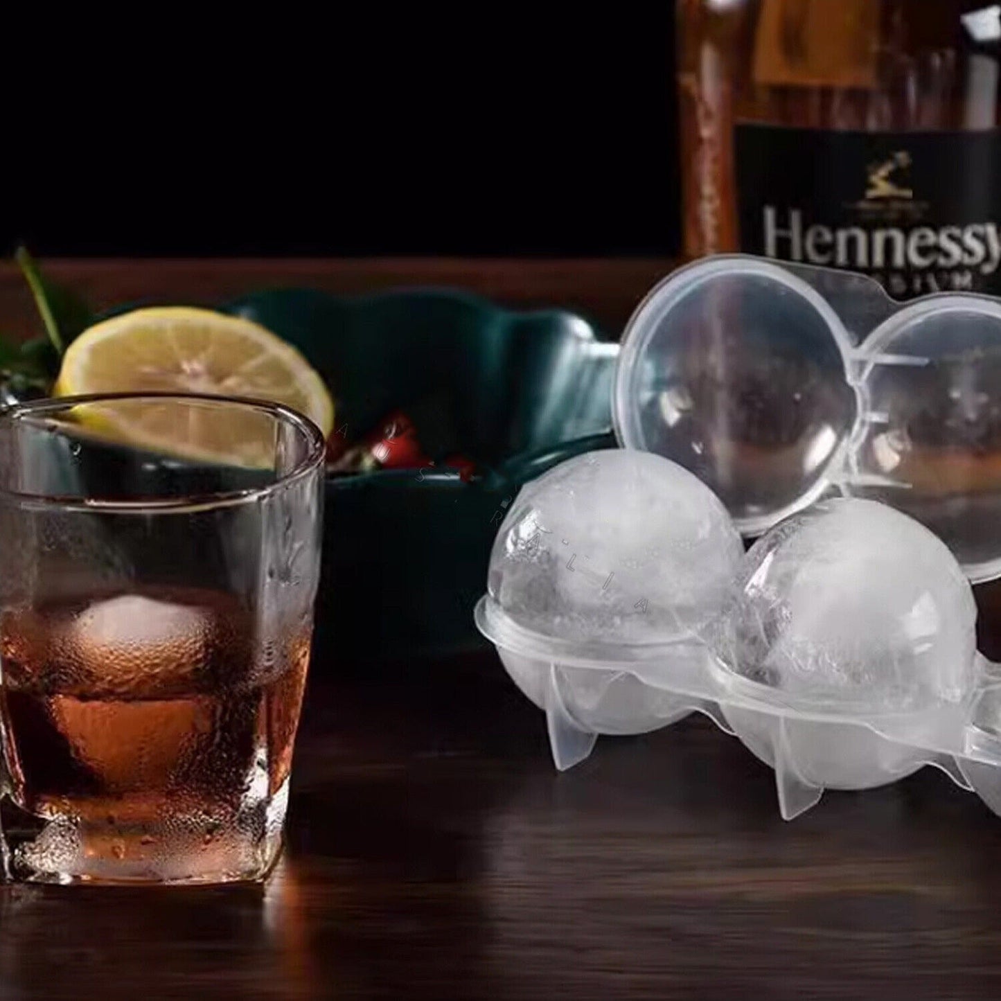 Silicone Ice Sphere Molds Large Round Ice Ball Maker - 4 Trays