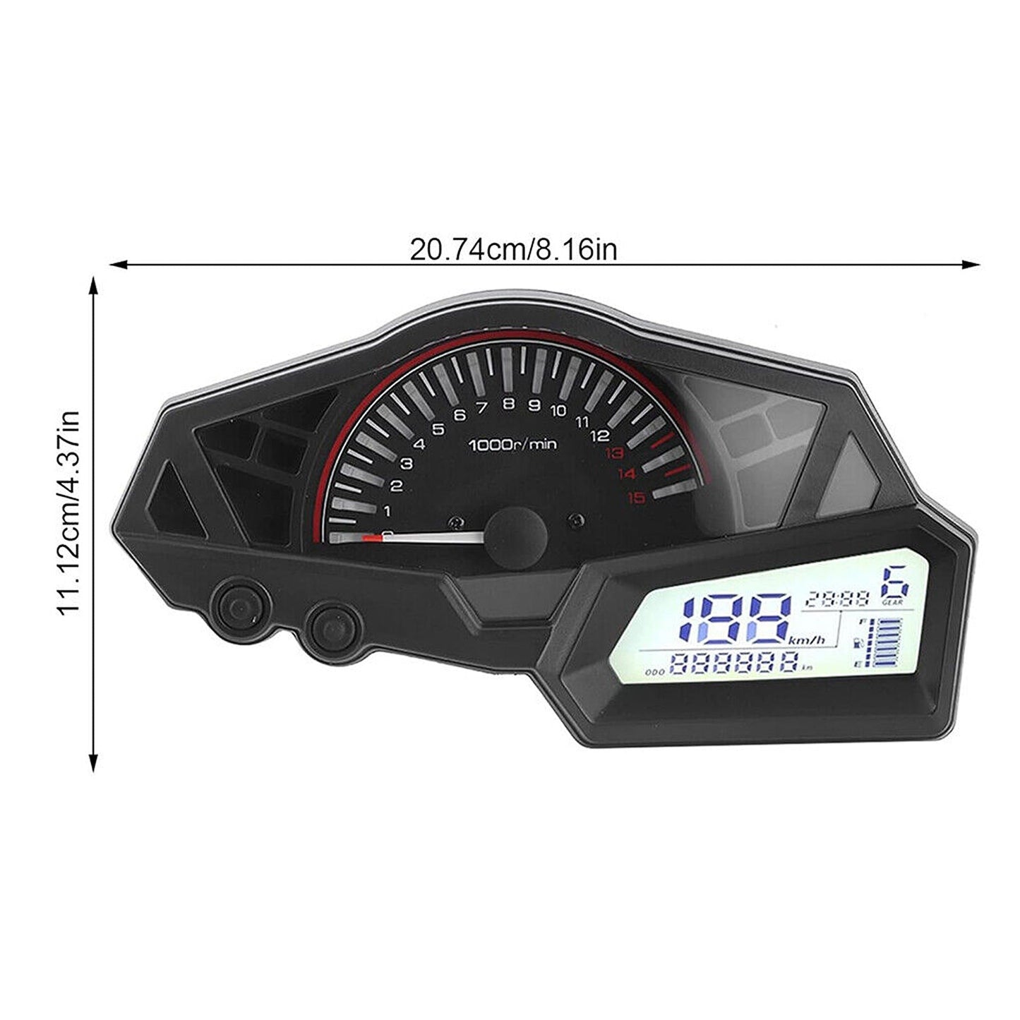 Speedometer Odometer Tachometer Motorcycle LCD Fuel Gauge Ninja