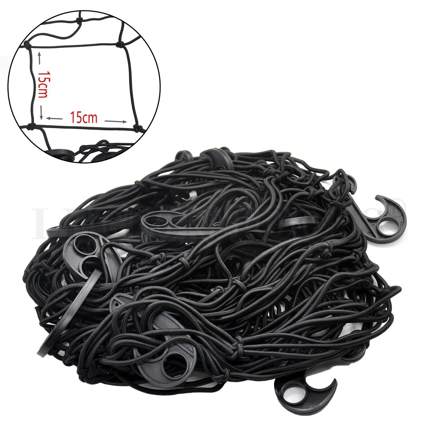 24pcs Hook Bungee Cord Mesh Heavy Duty Cargo Net for Trailer UTE Car