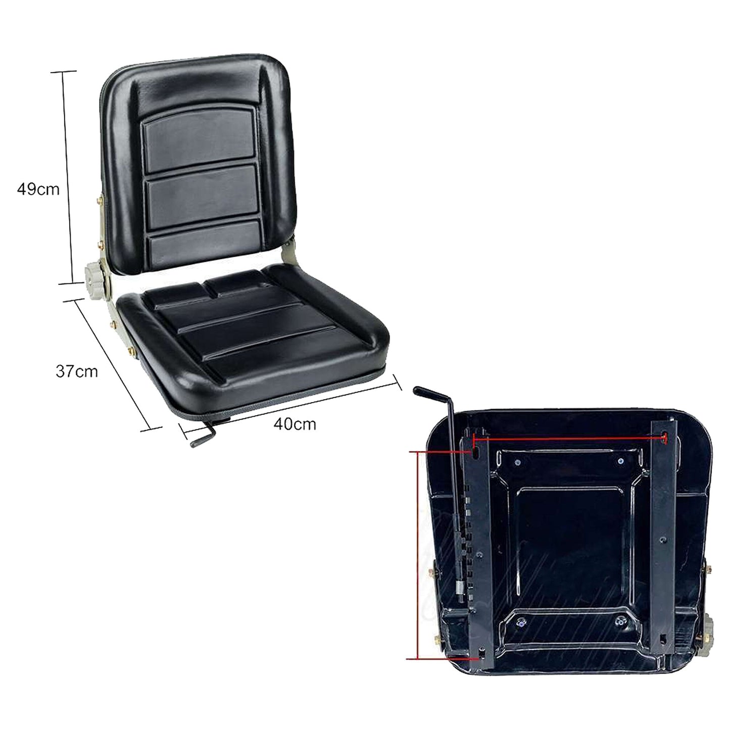 Forklift Truck Seat with Suspension Excavator Tractor Chair in PU Leather