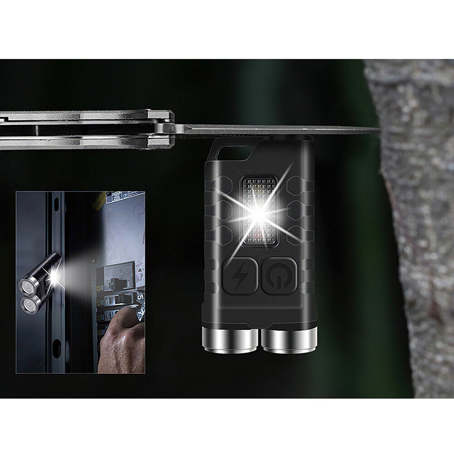 900 Lumens Mini Keychain EDC Flashlight USB Type-C Rechargeable Work Light