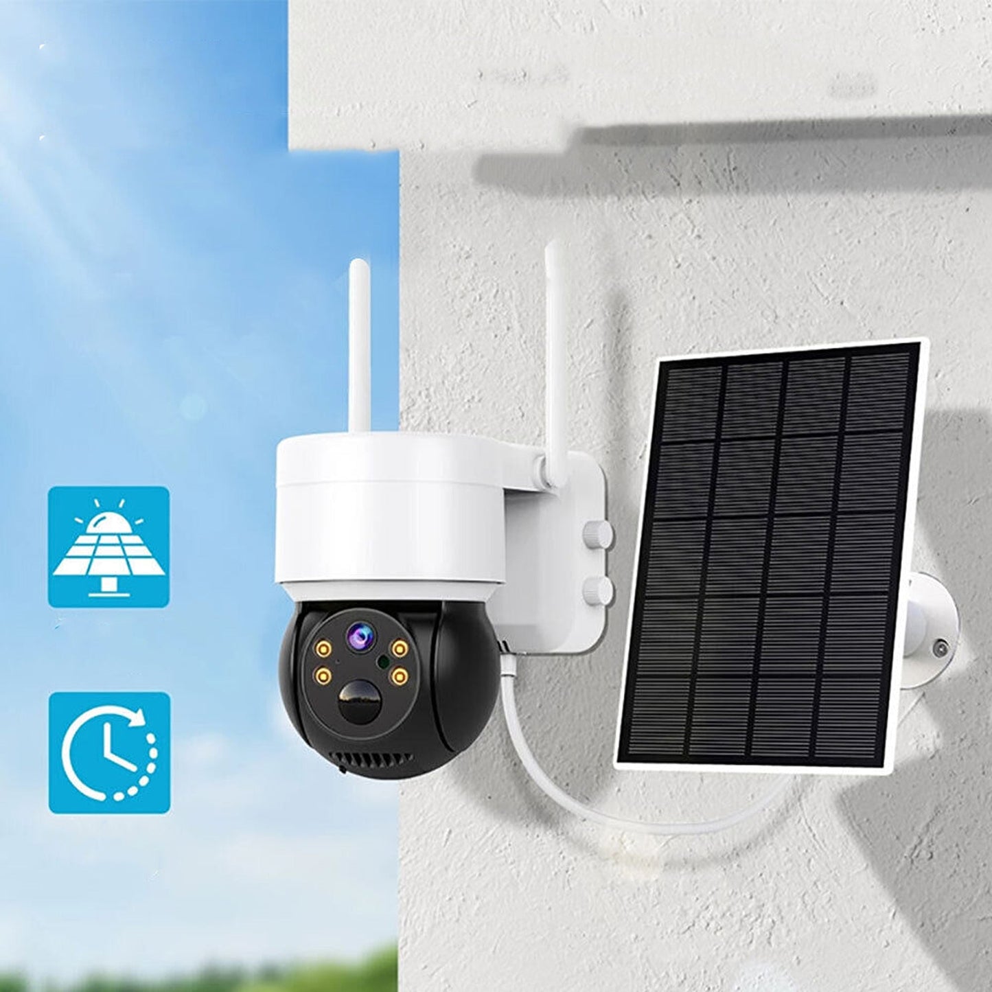 Wireless Outdoor WiFi PTZ Security Camera Solar Powered with IP CCTV