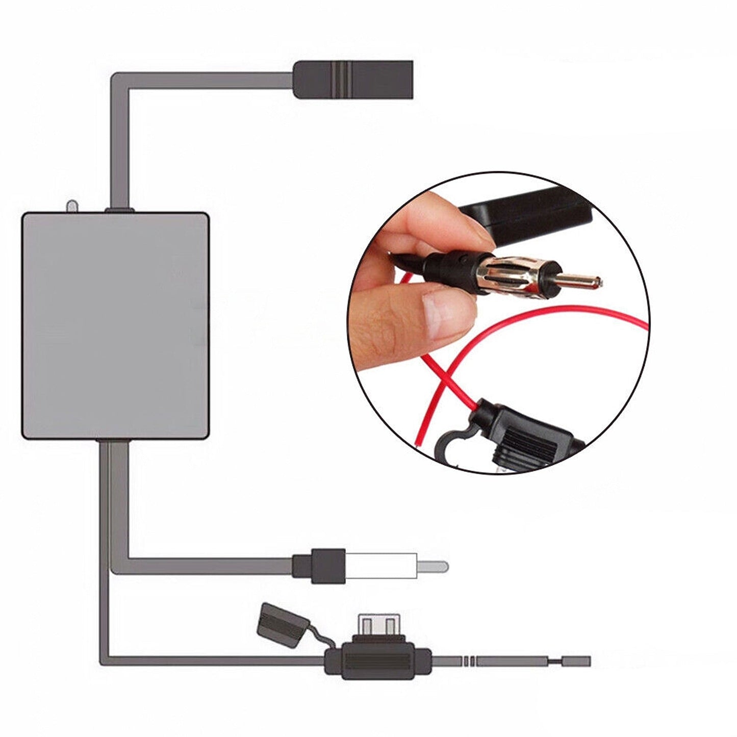 Radio Signal Booster for Auto Car Antenna Amplifier 25db
