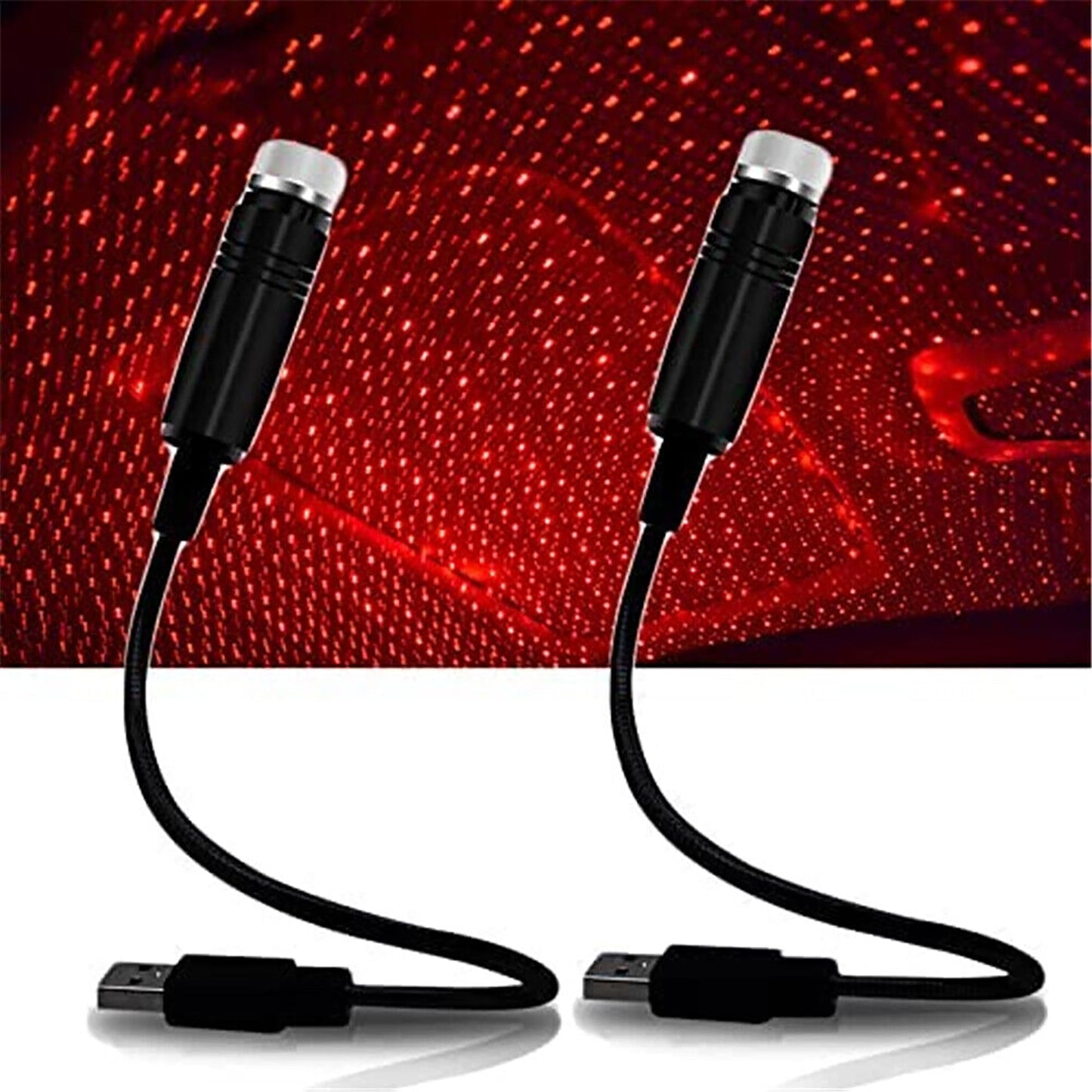 2pcs USB Mini Star LED Projector Light Night Atmosphere Lamp for Home and Car
