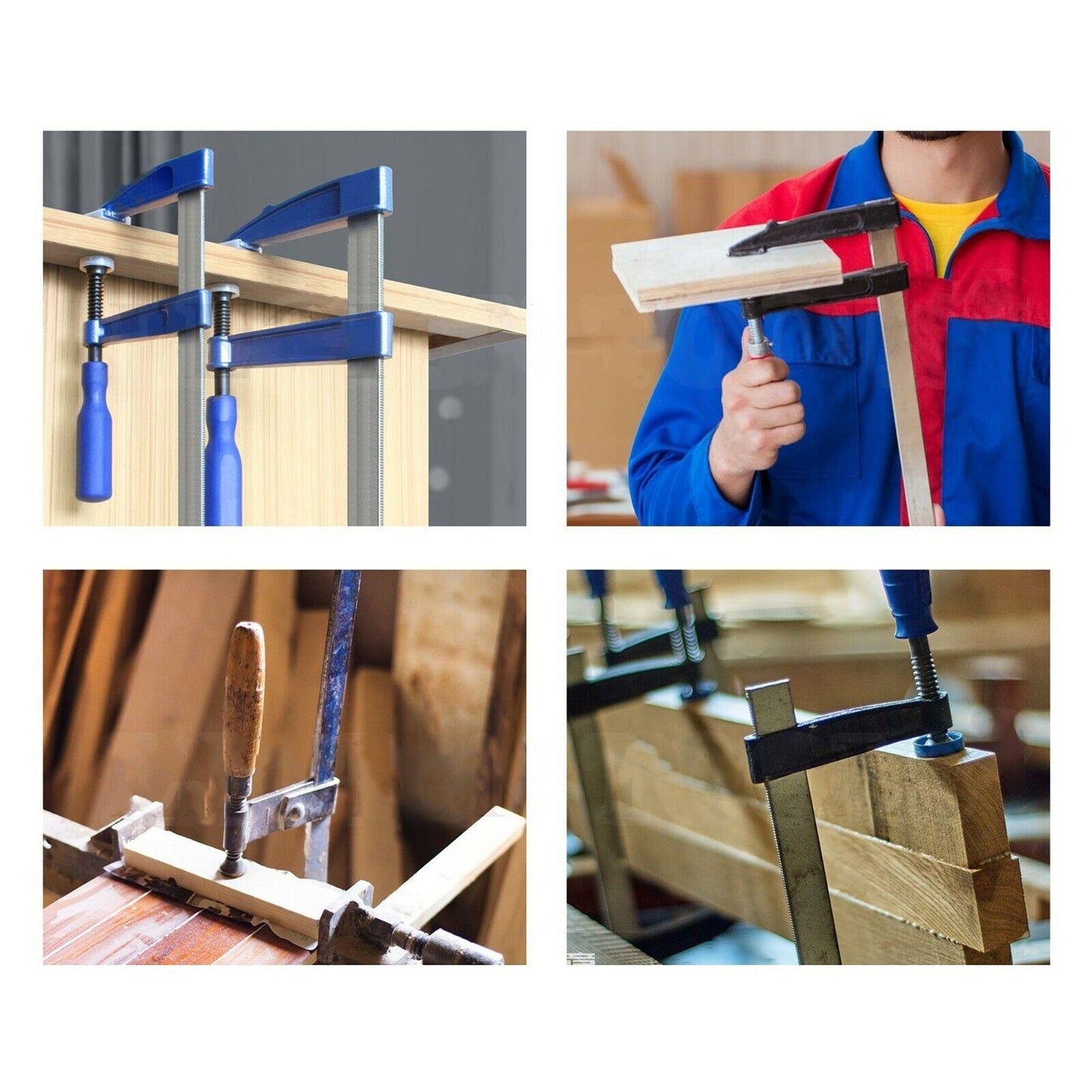 6 Sizes Heavy Duty Adjustable Bar Quick Release F Clamp for Woodworking