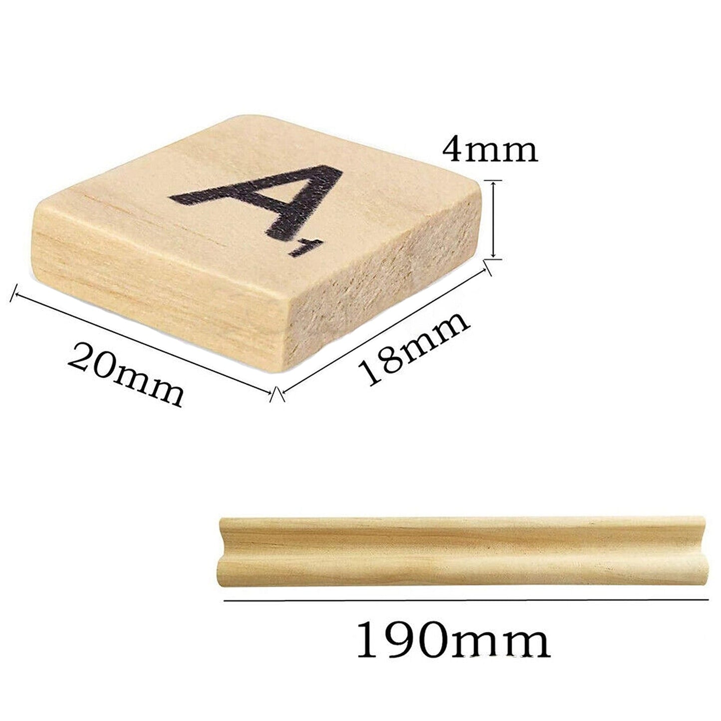 Wooden Alphabet Scrabble Tiles Full Sets for Crafts and Games
