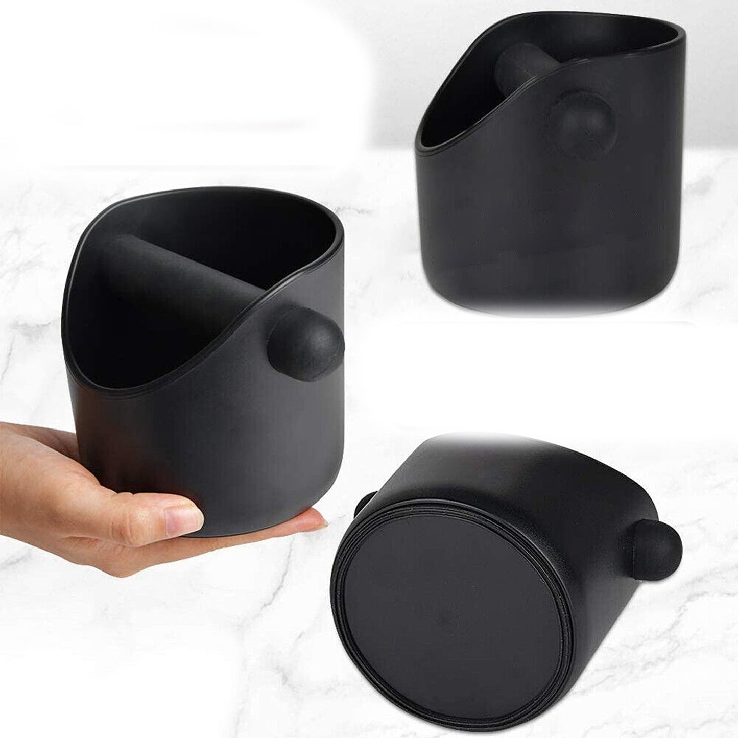 Espresso Coffee Grinds Knock Box Black Waste Container