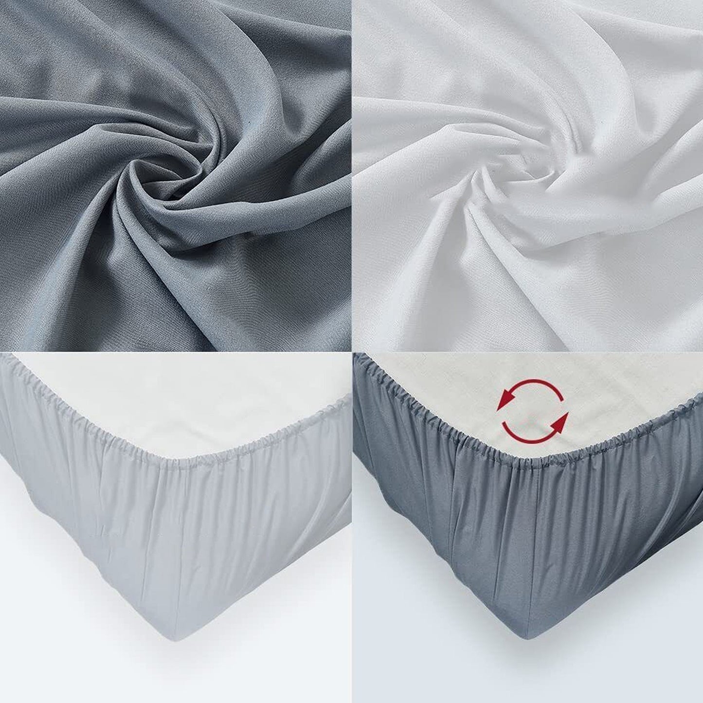 Gray Ultra Soft Deep Fitted Sheet Set with Pillowcases