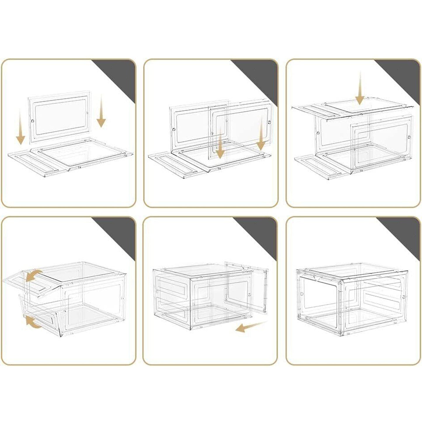 1pc Premium Sneaker Display Stackable Clear Acrylic Shoe Boxes