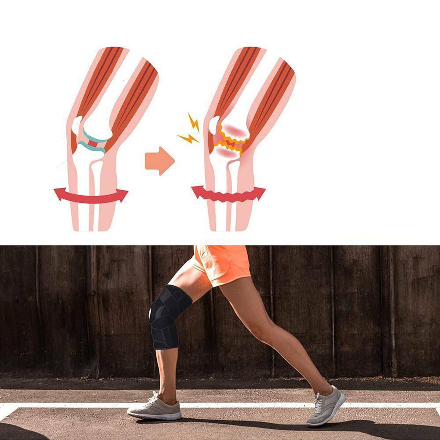 Adjustable Hinged Knee Support Brace for Sports and Joint