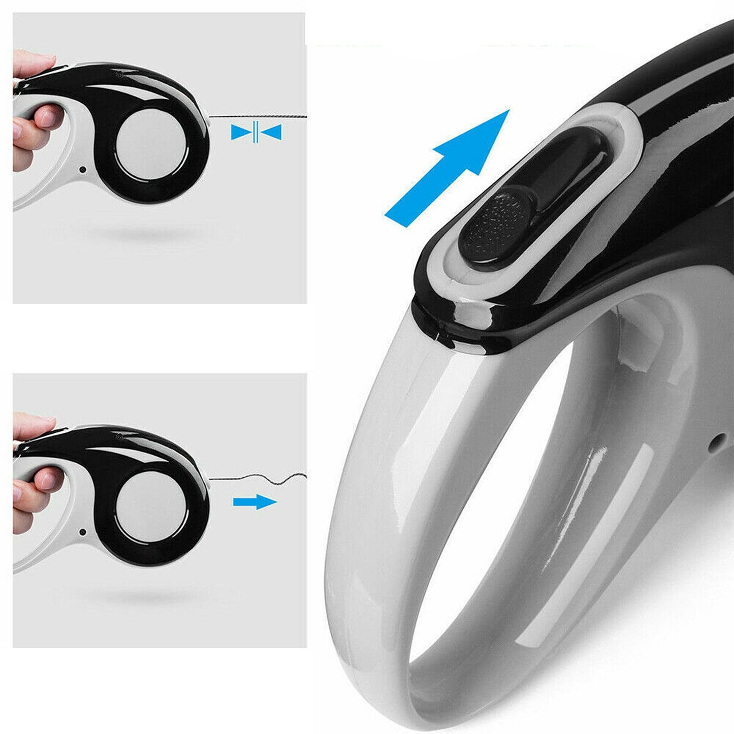 5m Long Retractable Dog Leash with Lockable Heavy-Duty Rope