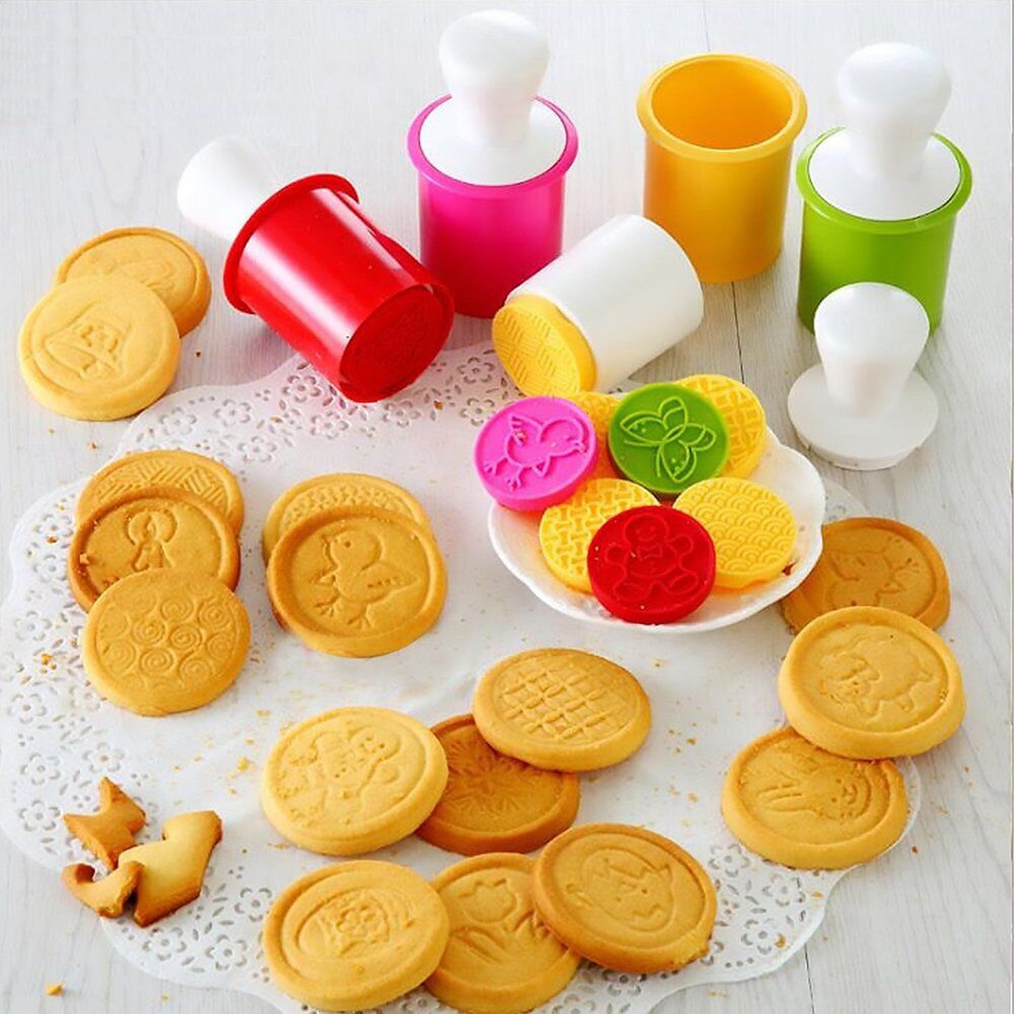 6pcs Christmas Cookie Stamp Set with Interchangeable Patterns