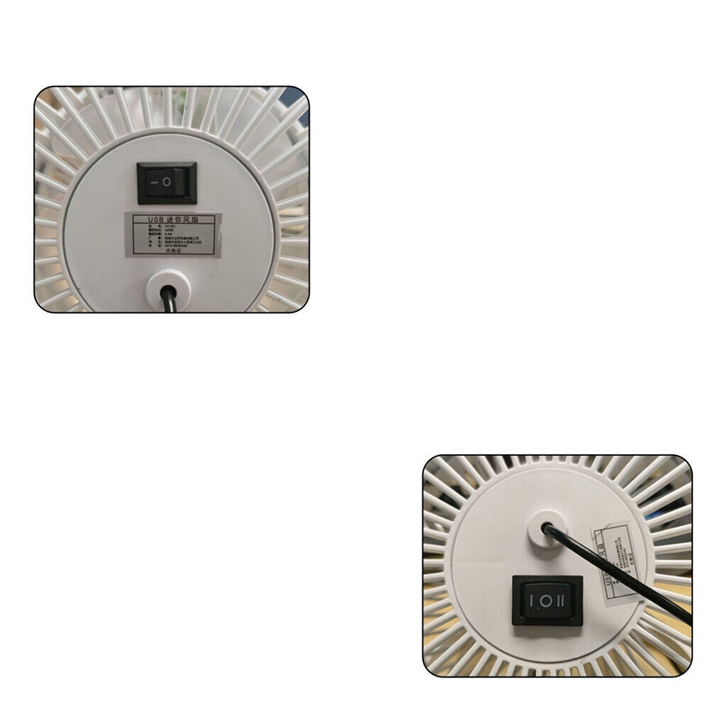 White Compact USB Powered Desk Fan Quiet Personal Cooler for Tabletop Use