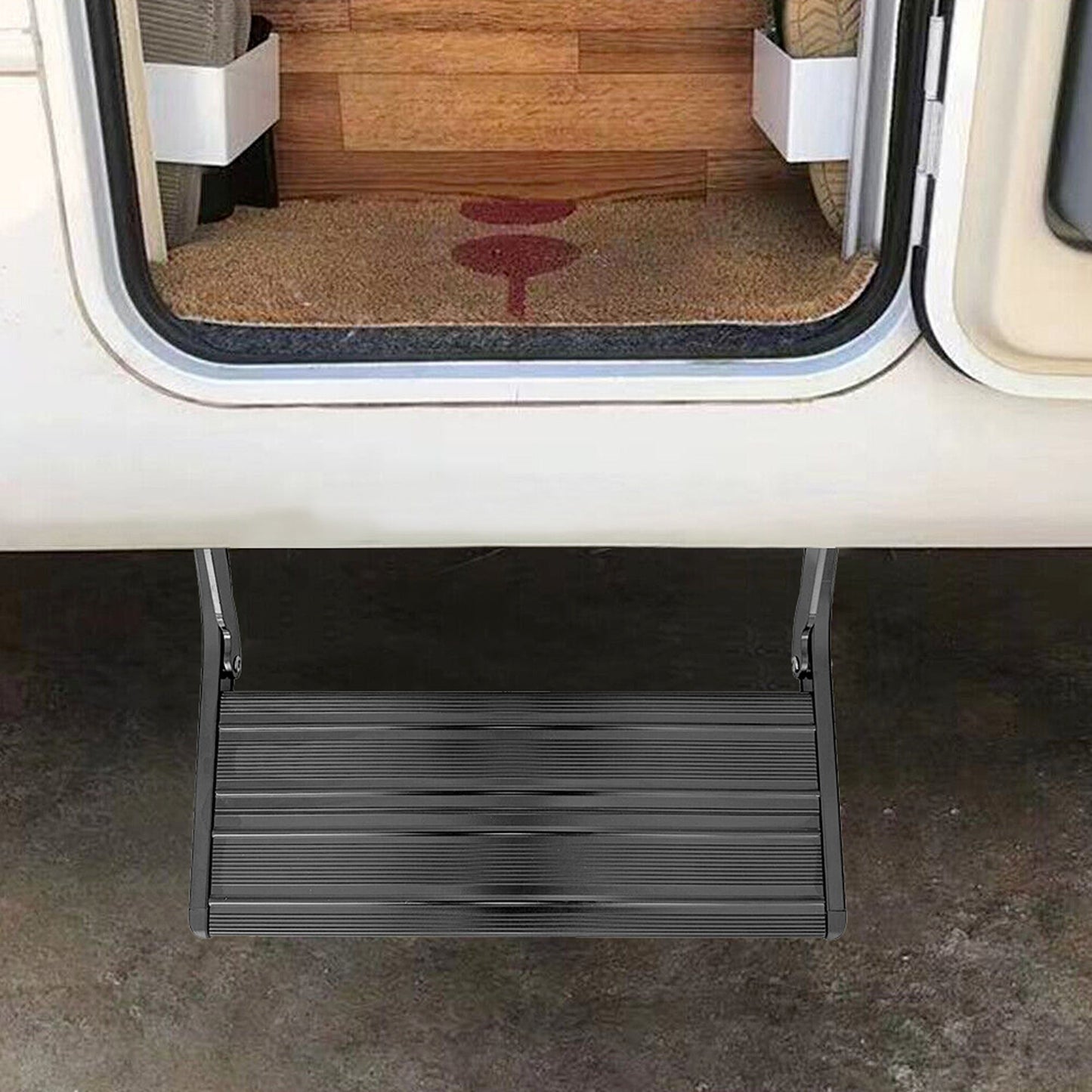 Double Step Folding Caravan Trailer Aluminum Pull Out RV Single Step
