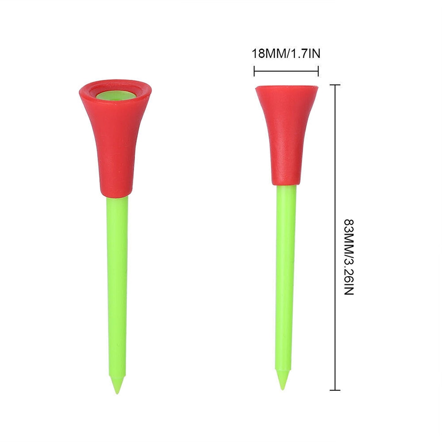 100pcs Durable Multi-Color Plastic Golf Tees