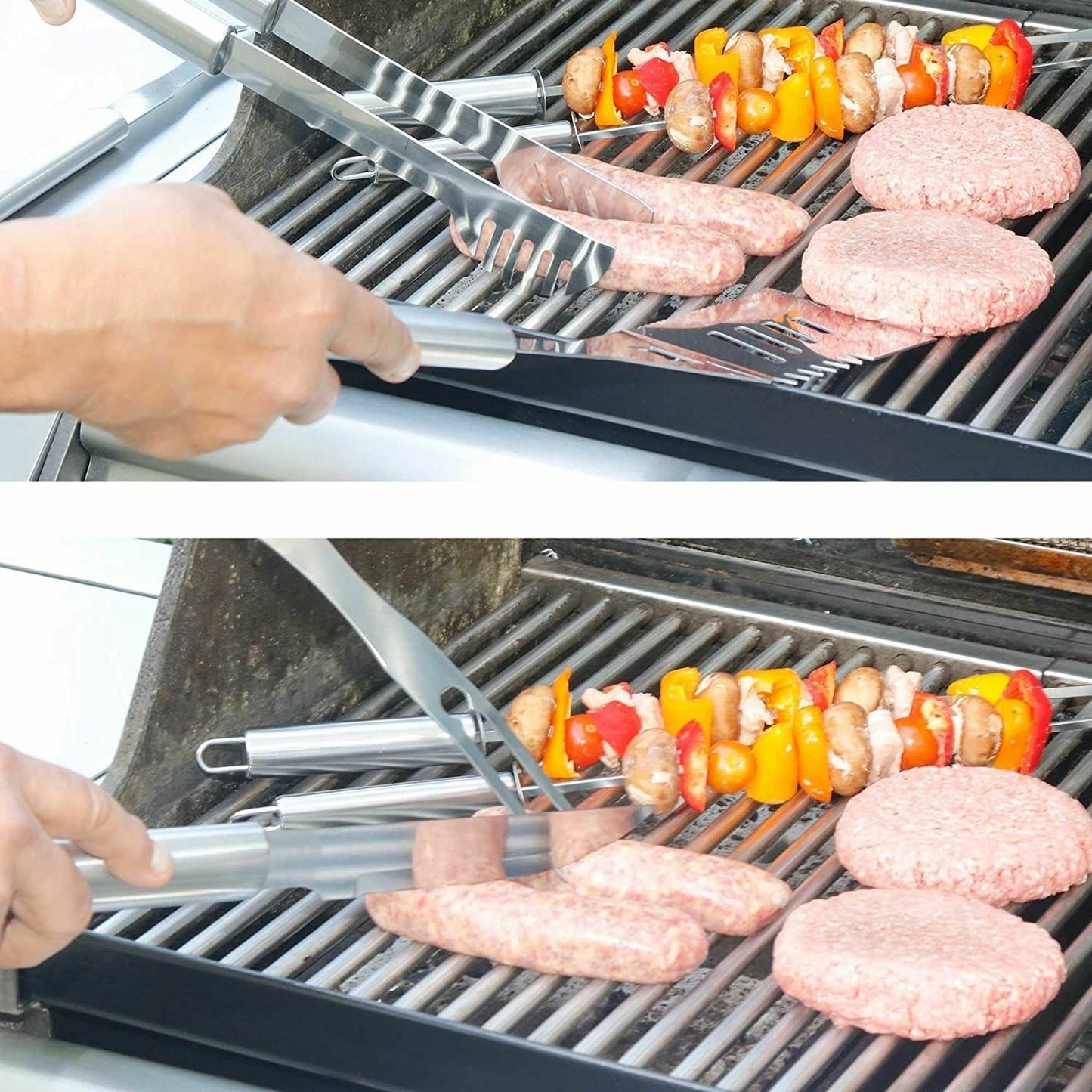 10pcs Stainless Steel Barbecue Set with Aluminium Grill Utensils