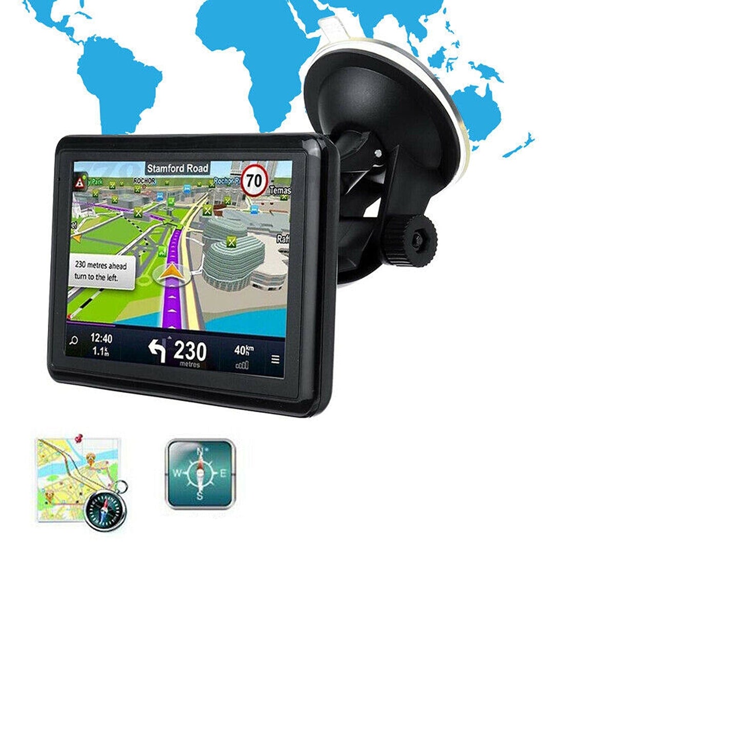 5-Inch GPS Navigator for Cars with Lifetime Map Updates and Speedcam Alerts