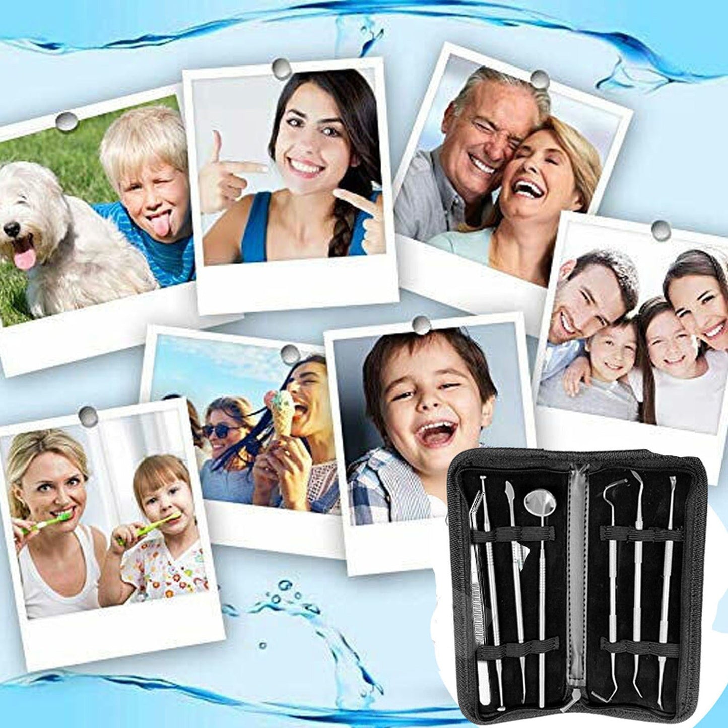 7pcs Dental Hygiene Stainless Tool Kit Dentist Teeth Clean Set