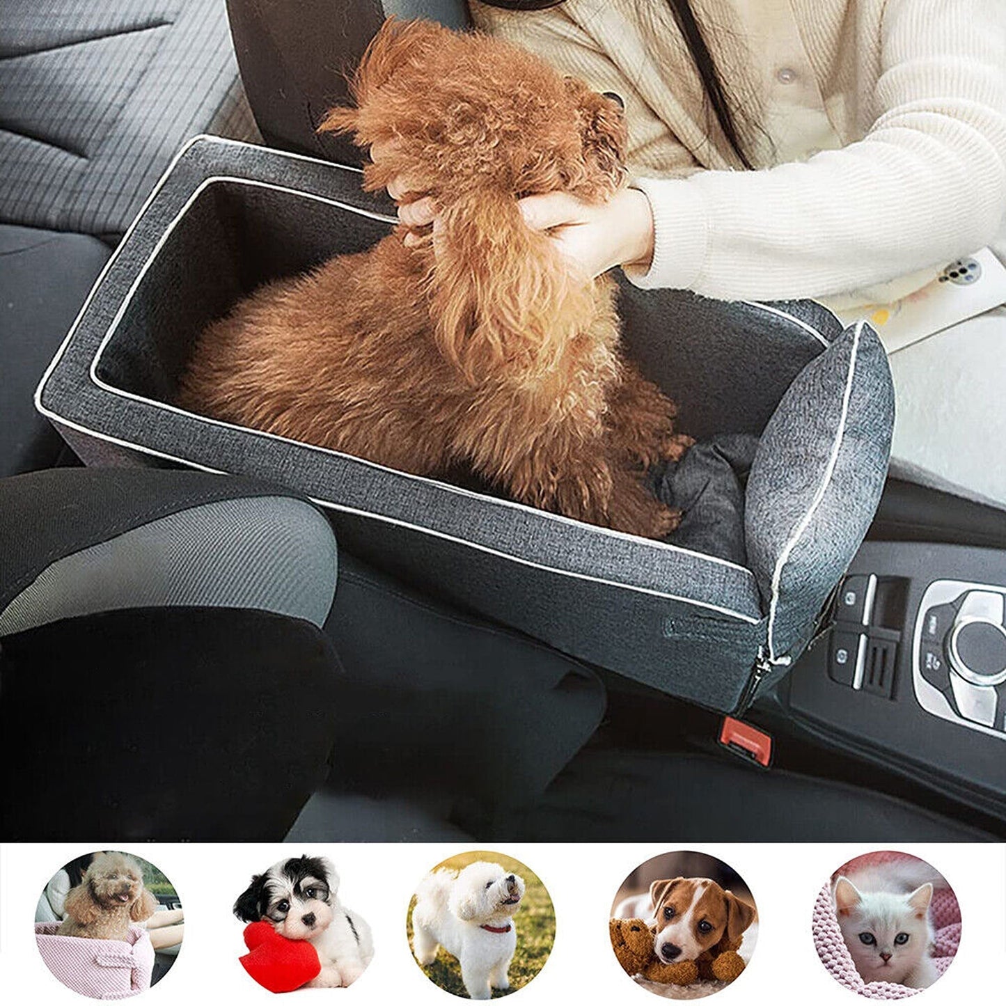Pet Car Booster Seat Puppy Basket Safety Console Supplies Buckle
