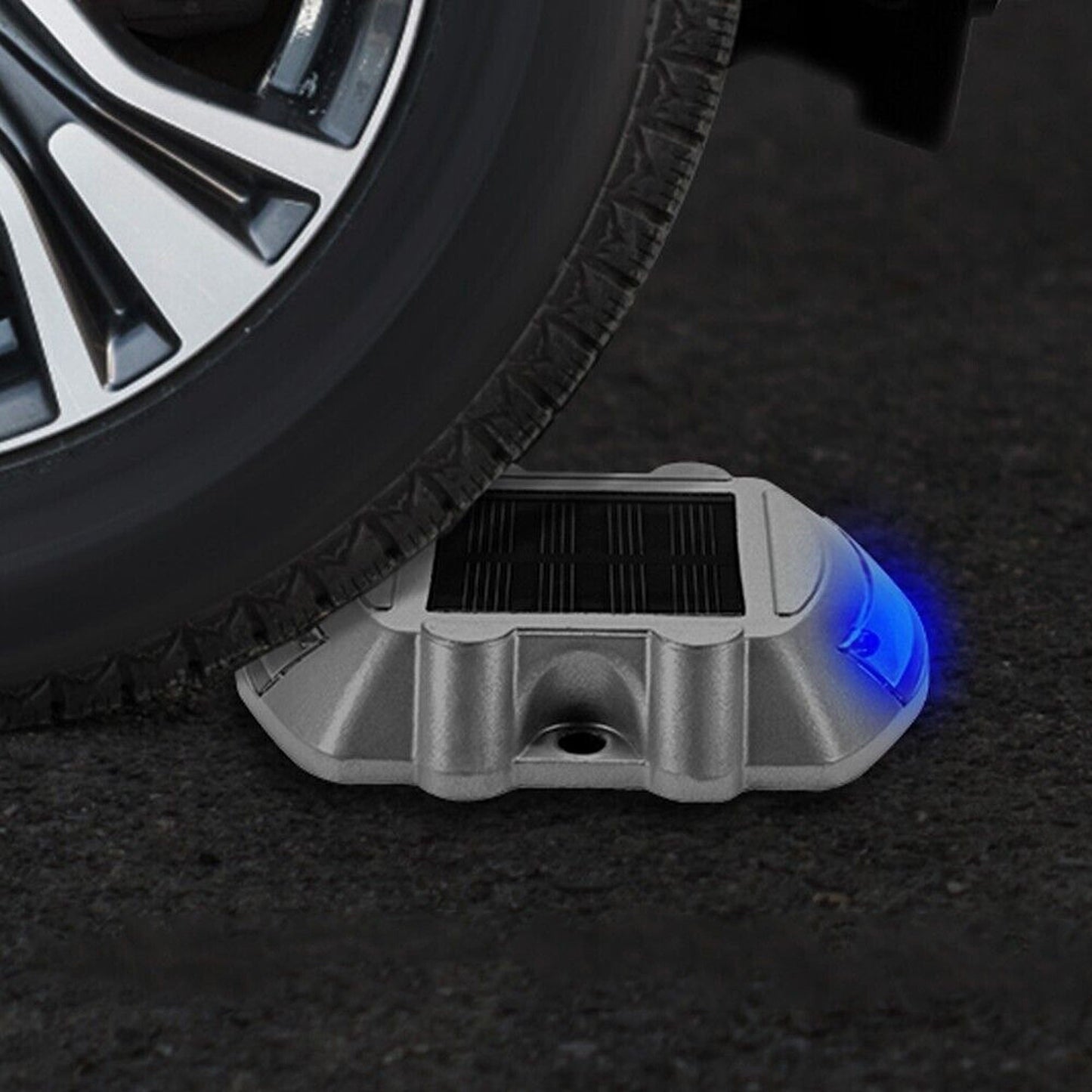 2pcs Blue LED Solar Power Pathway Driveway Light Dock Deck Step Road Outdoor