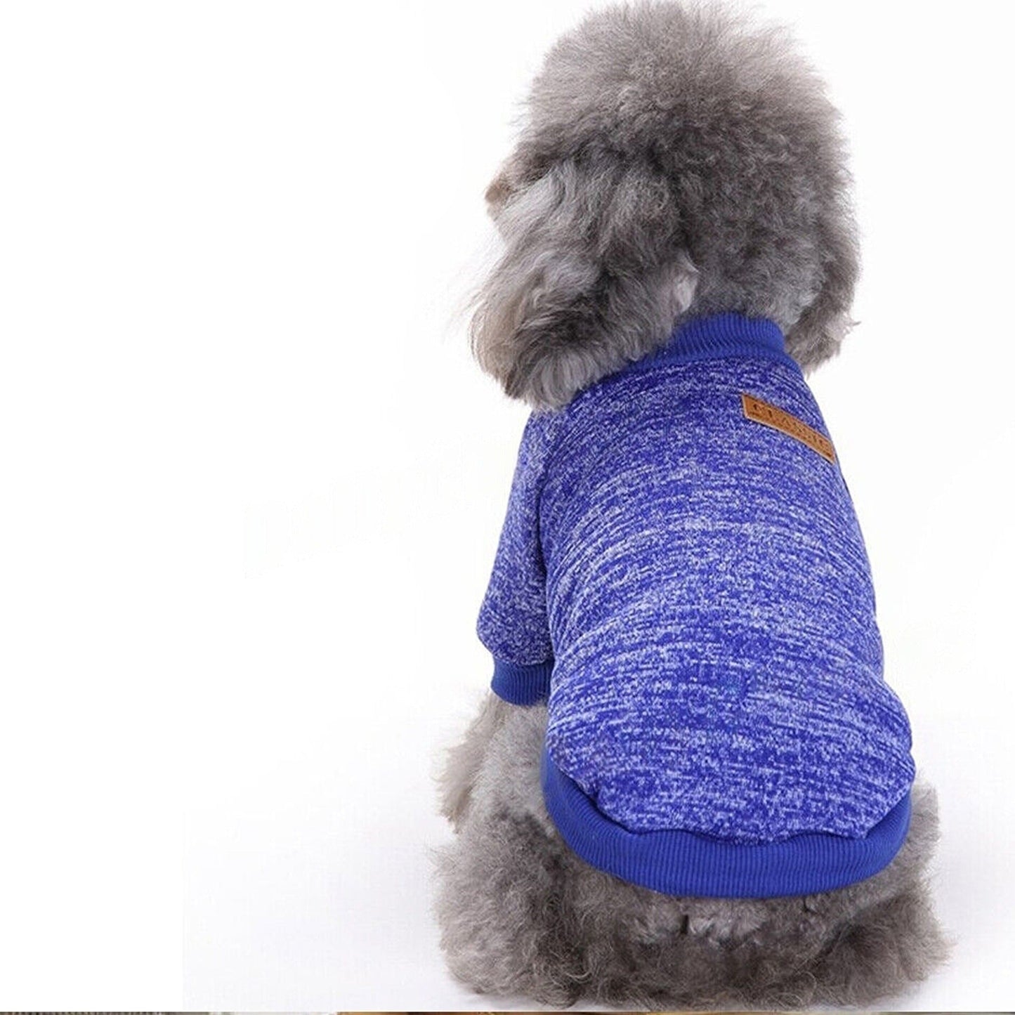 Blue Cute Pet Dog Warm Jumper Winter Knitted Sweater