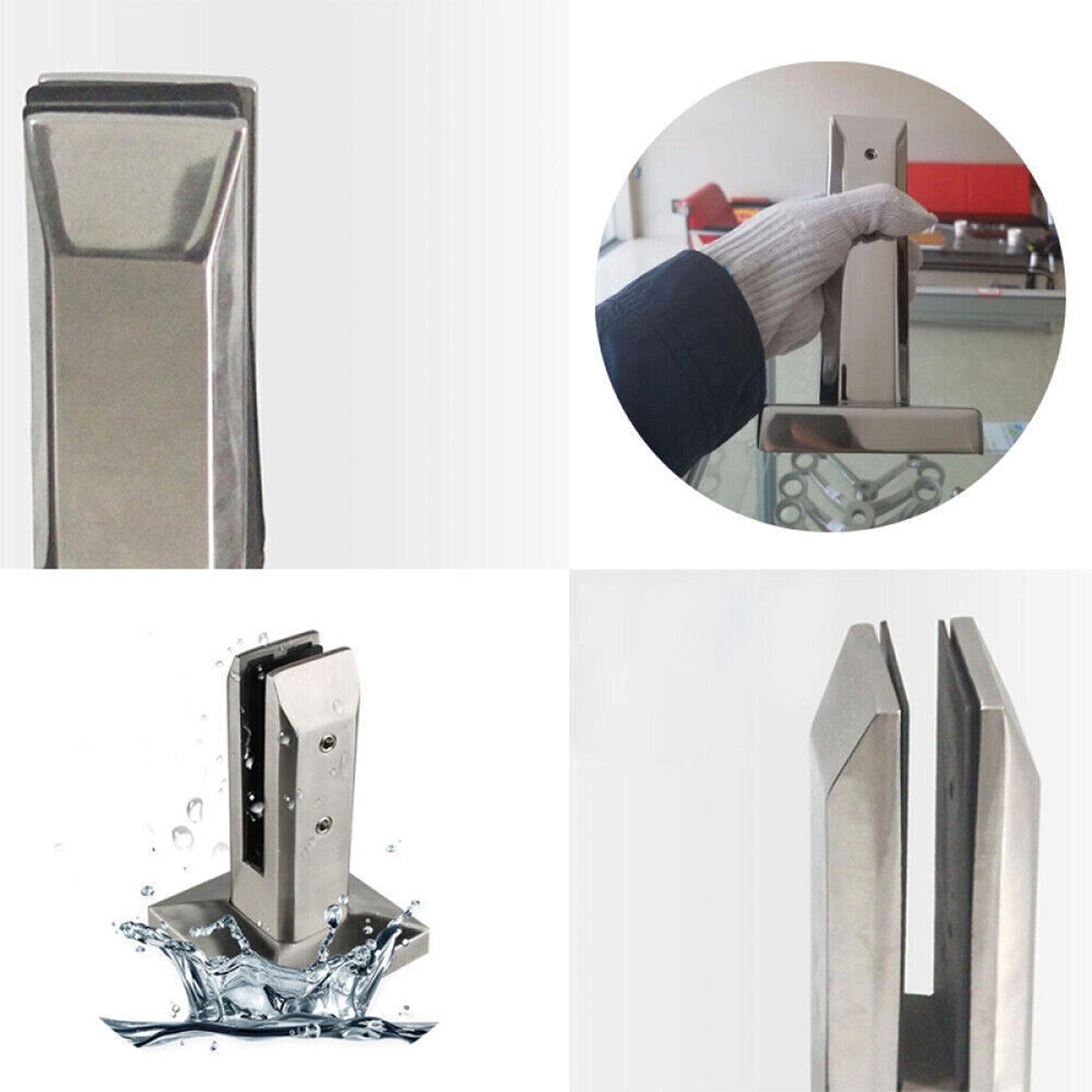 10pcs Glass Fixing Holder Stainless Steel Clamp for Punch-Free Installation