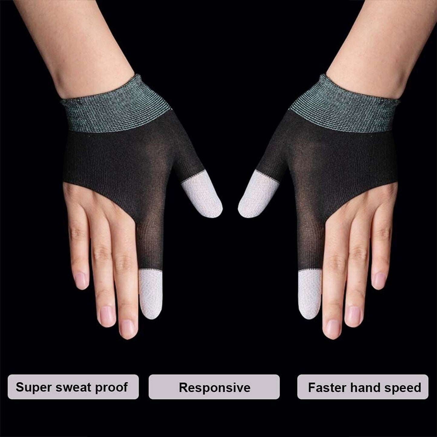 2pcs Sensitive Touch Control Gaming Gloves Breathable Material