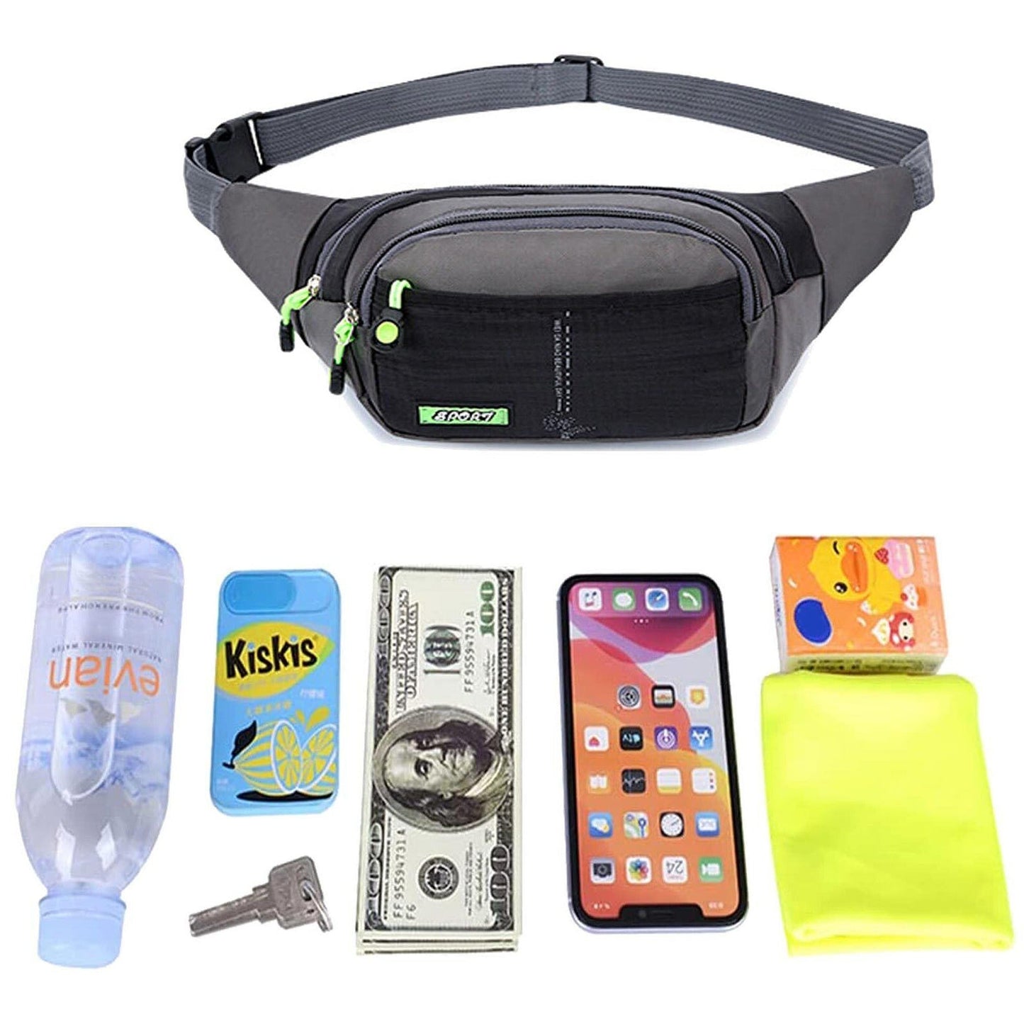 Large Zip Sport Waist Bag Handy Climbing Hiking Fanny Pack