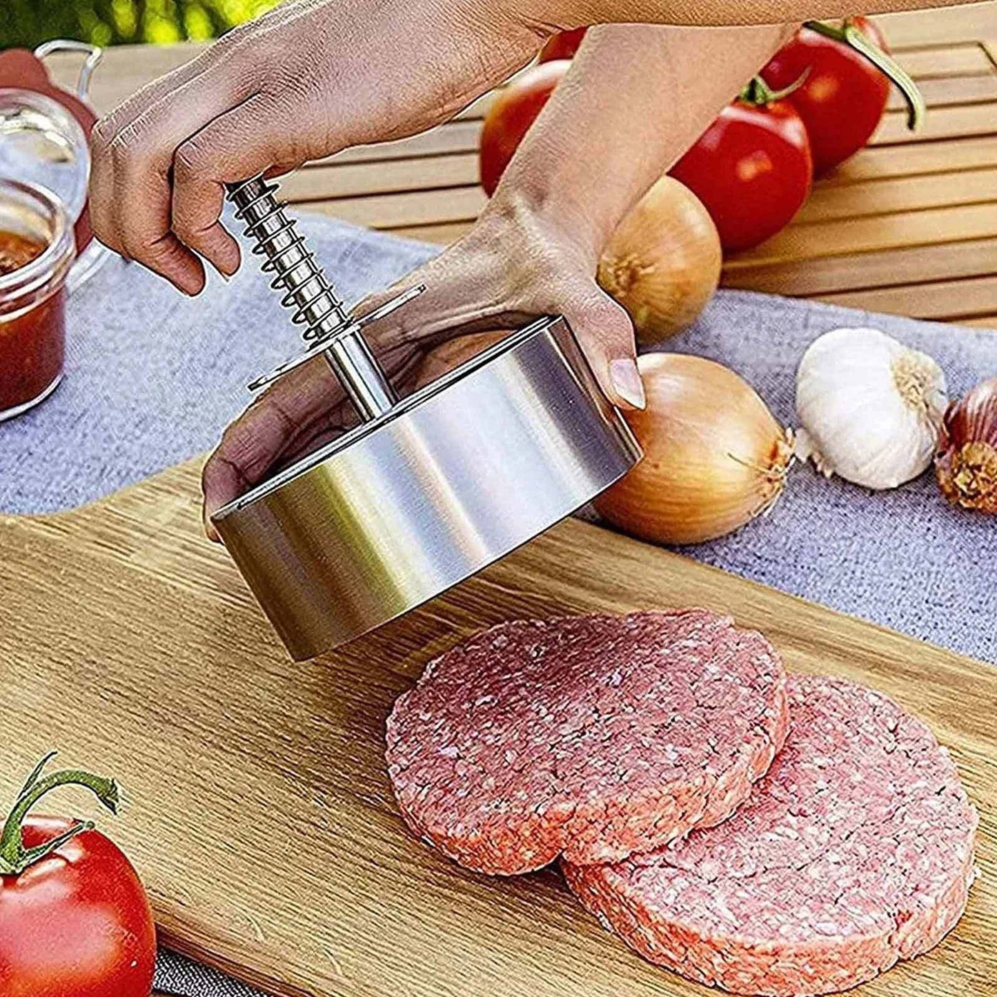 Non-Stick Hamburger Patty Maker Press for Beef Meat Cooking