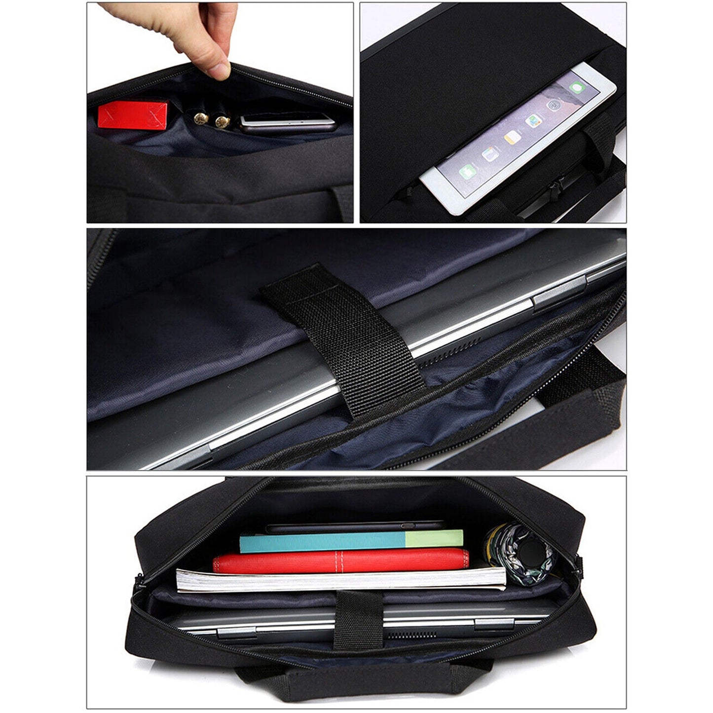 Black Laptop Sleeve Briefcase for Macbook Dell Sony Portable Carry