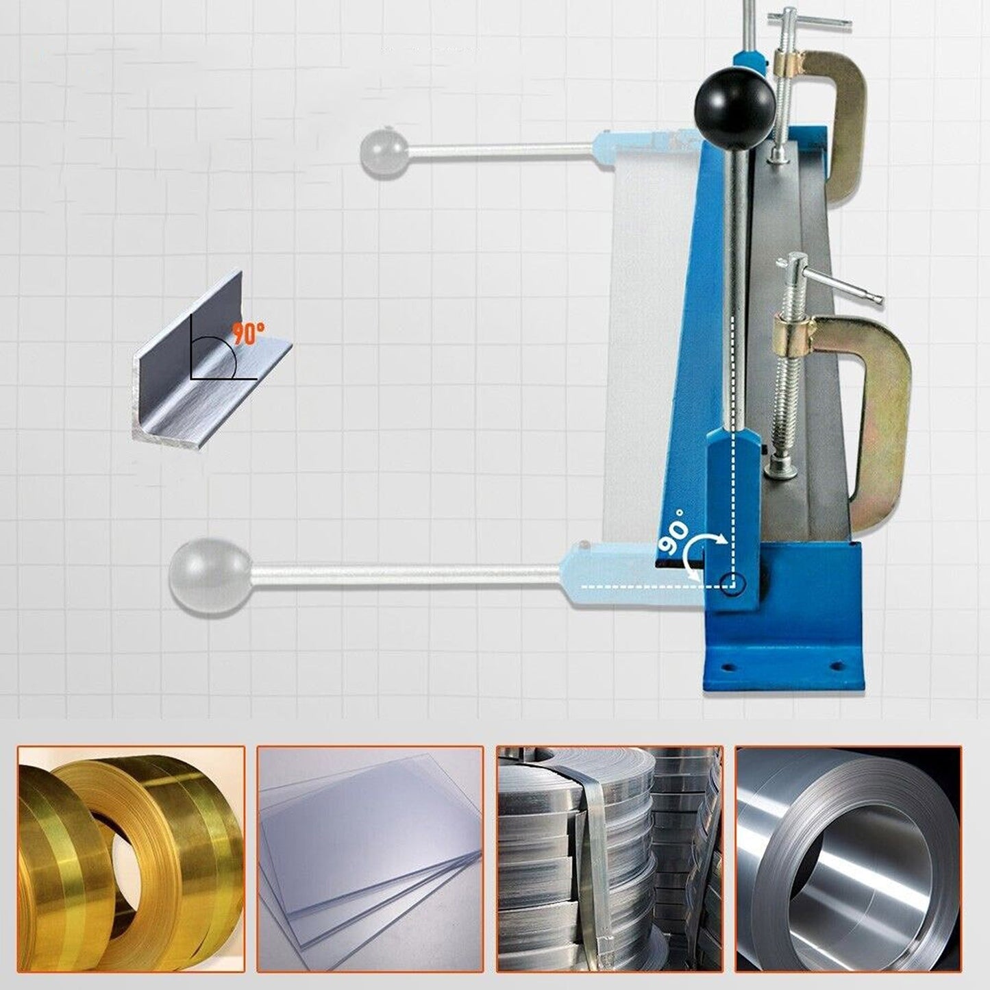 Manual Metal Bender for 90 Degree Sheet Folding Handheld Brake