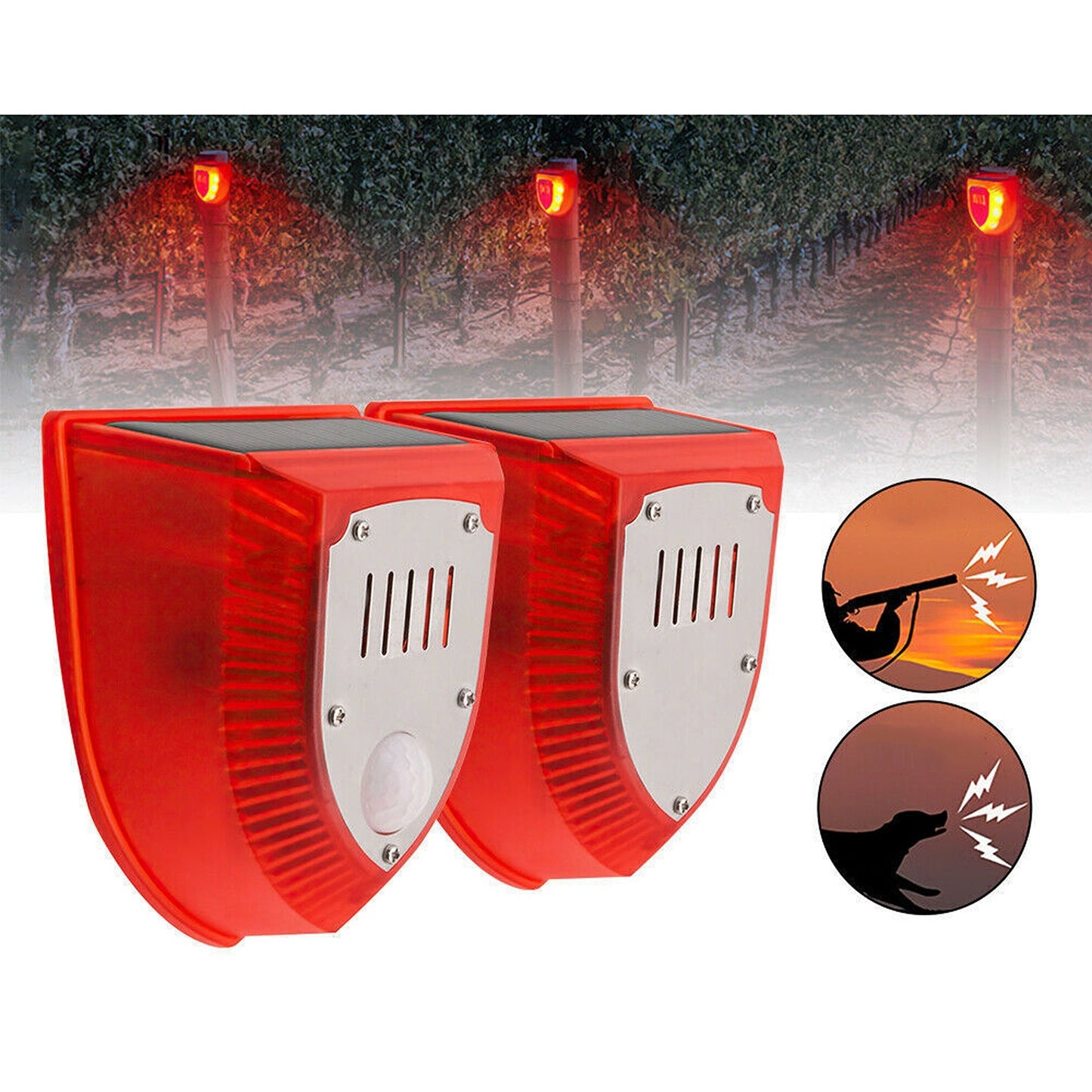 Outdoor Wireless Solar Alarm Light with PIR Motion Sensor and Sound Alarm