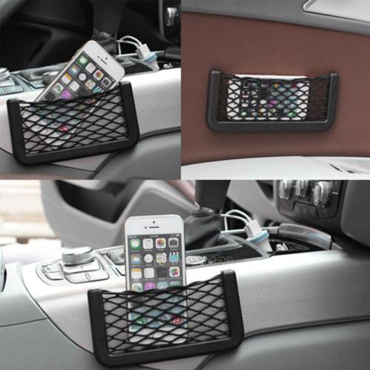 2pcs Vehicle Seat Side Storage Net for Phones and Accessories
