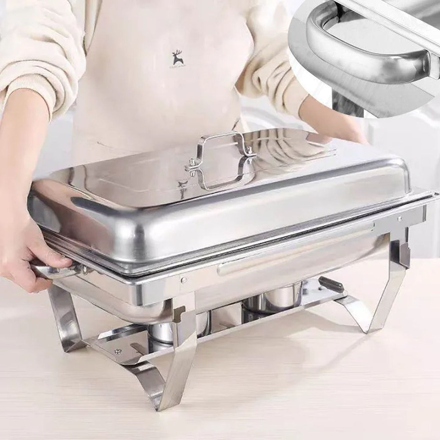 Stainless Steel Buffet Warmer with Bain Marie Chafing Dish Set for Food Heating