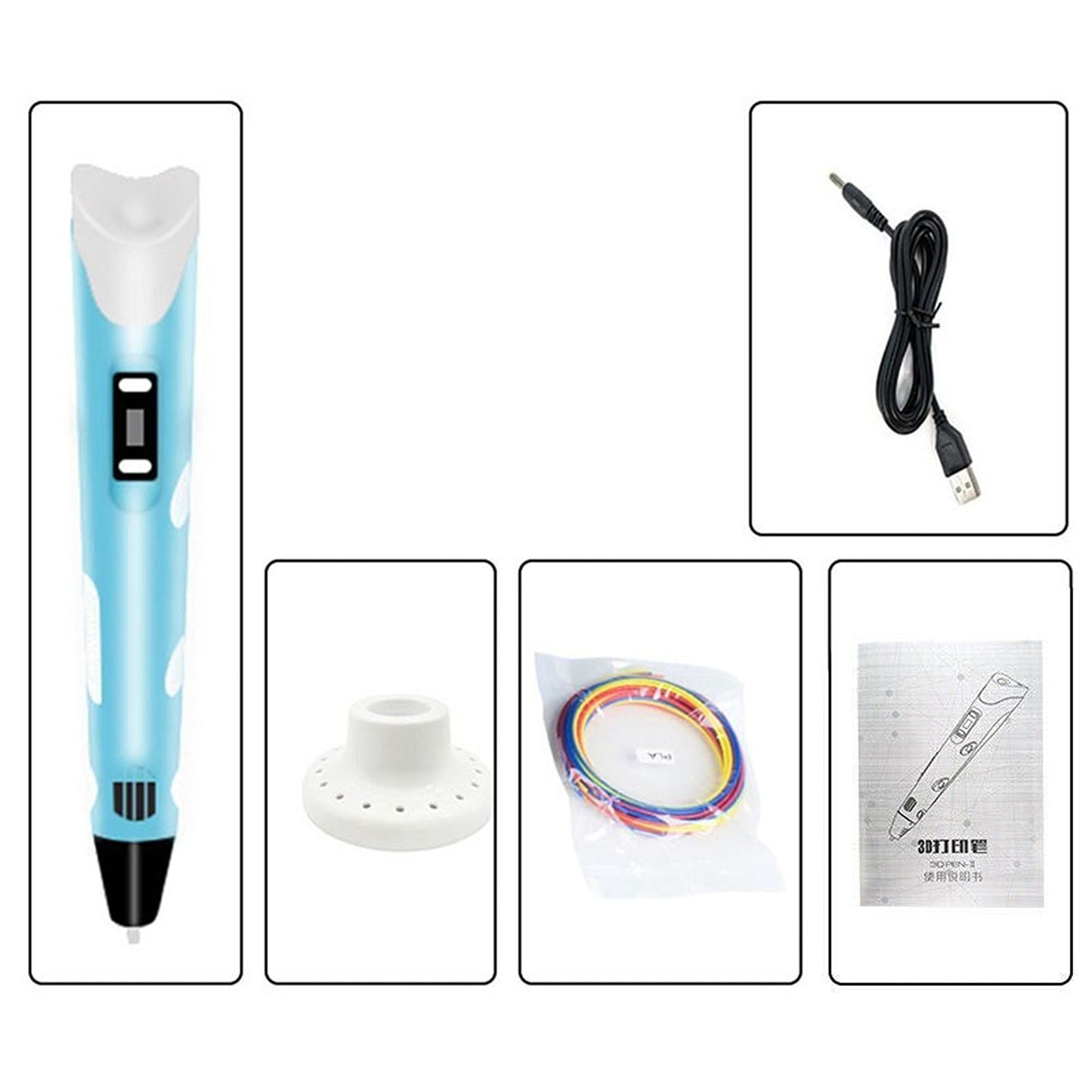 3D Doodle Pen with LCD Screen and Free Filaments Set