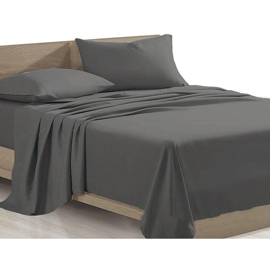 Dark Grey Egyptian Cotton Ultra Soft Sheet Set - Flat and Fitted