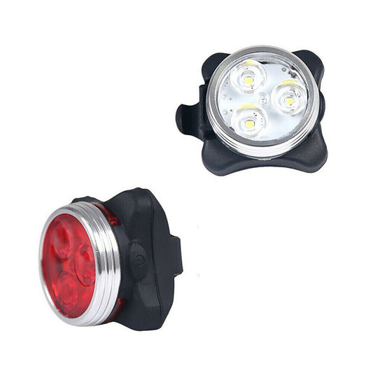 USB Rechargeable Bike Light Set IPX4 Waterproof Front and Rear Tail Lamp