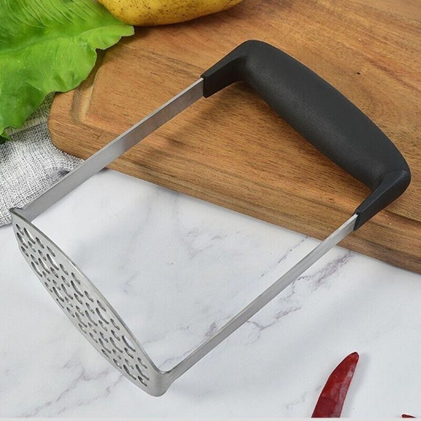 Heat Resistant Stainless Steel Potato Masher and Vegetable Press