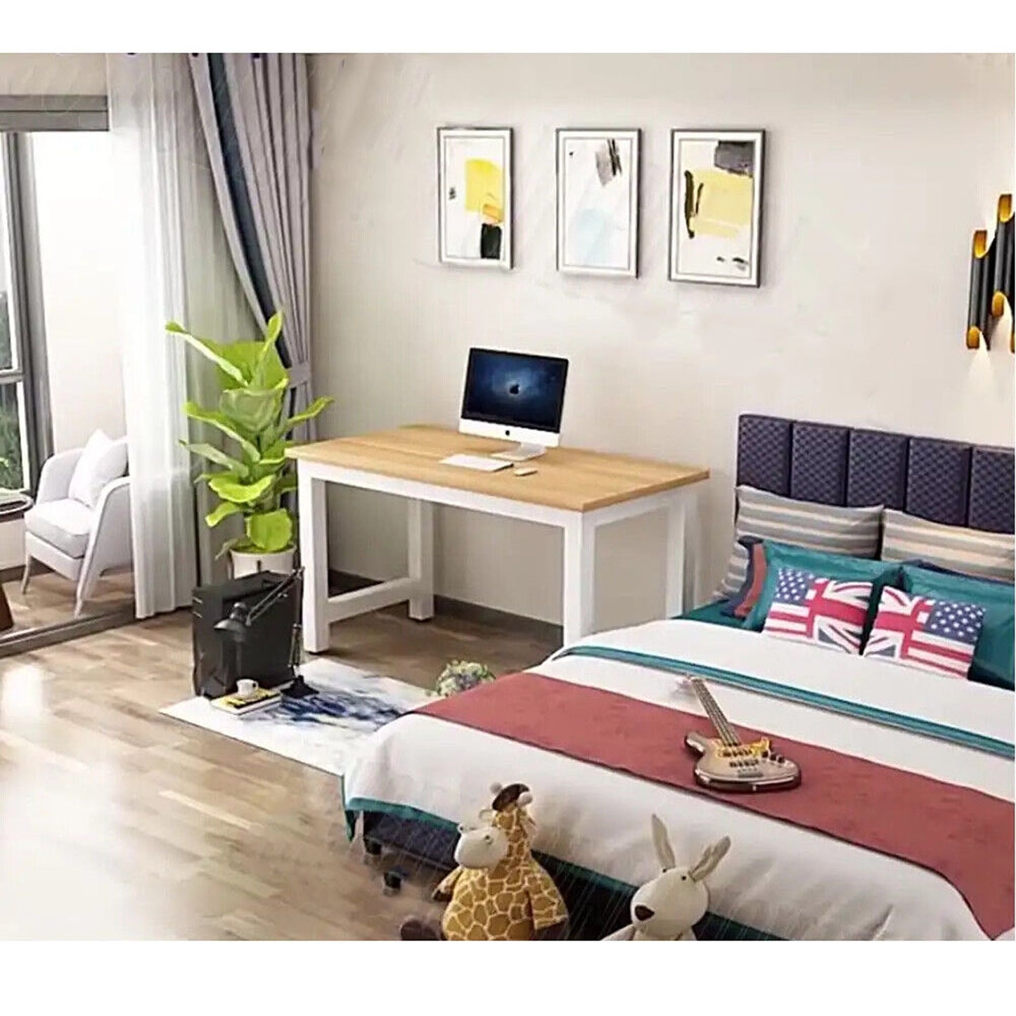 Home Office Study Desk with Computer Storage Writing and Laptop Table