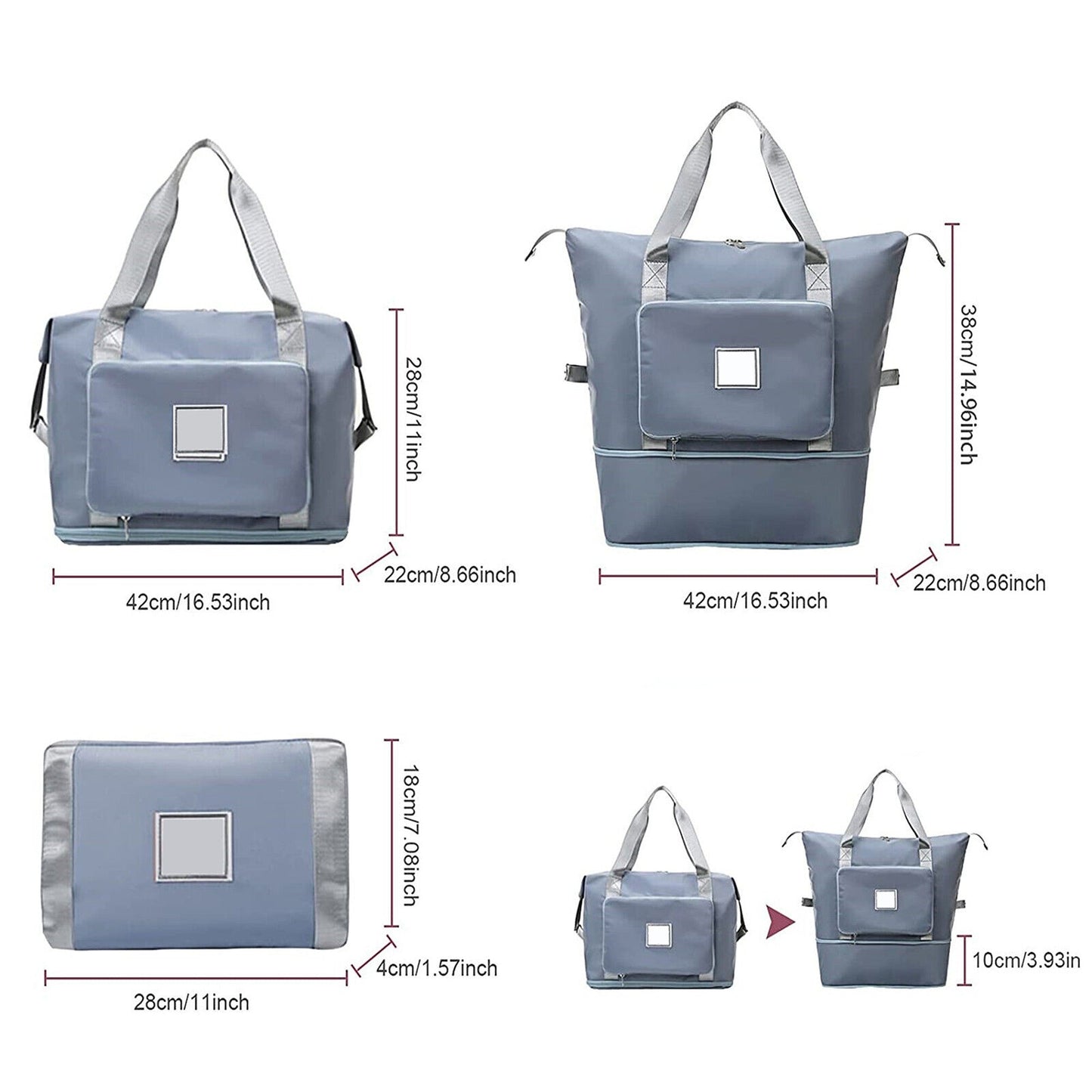 Folding Unisex Travel Bag with Waterproof Large Capacity