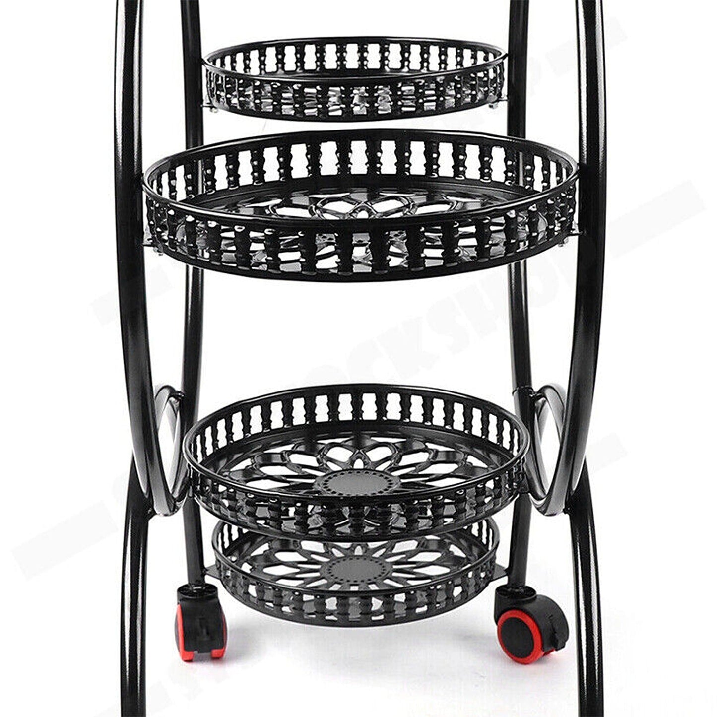 Mobile Balcony Plant Stand with 4 Wheels - 6 Pots