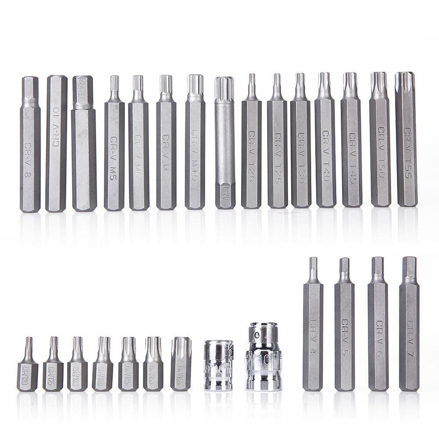 40pcs Allen Hex Key and Star Bit Socket Set Long Deep Sockets