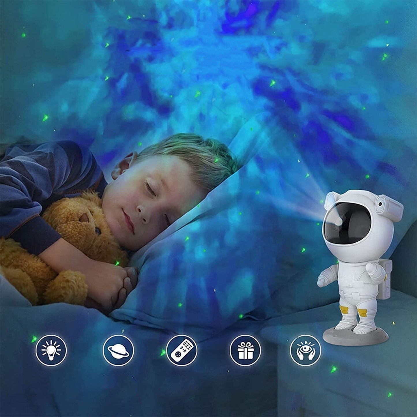 Astronaut Themed Galaxy Star Projector Spacebuddy Night Light