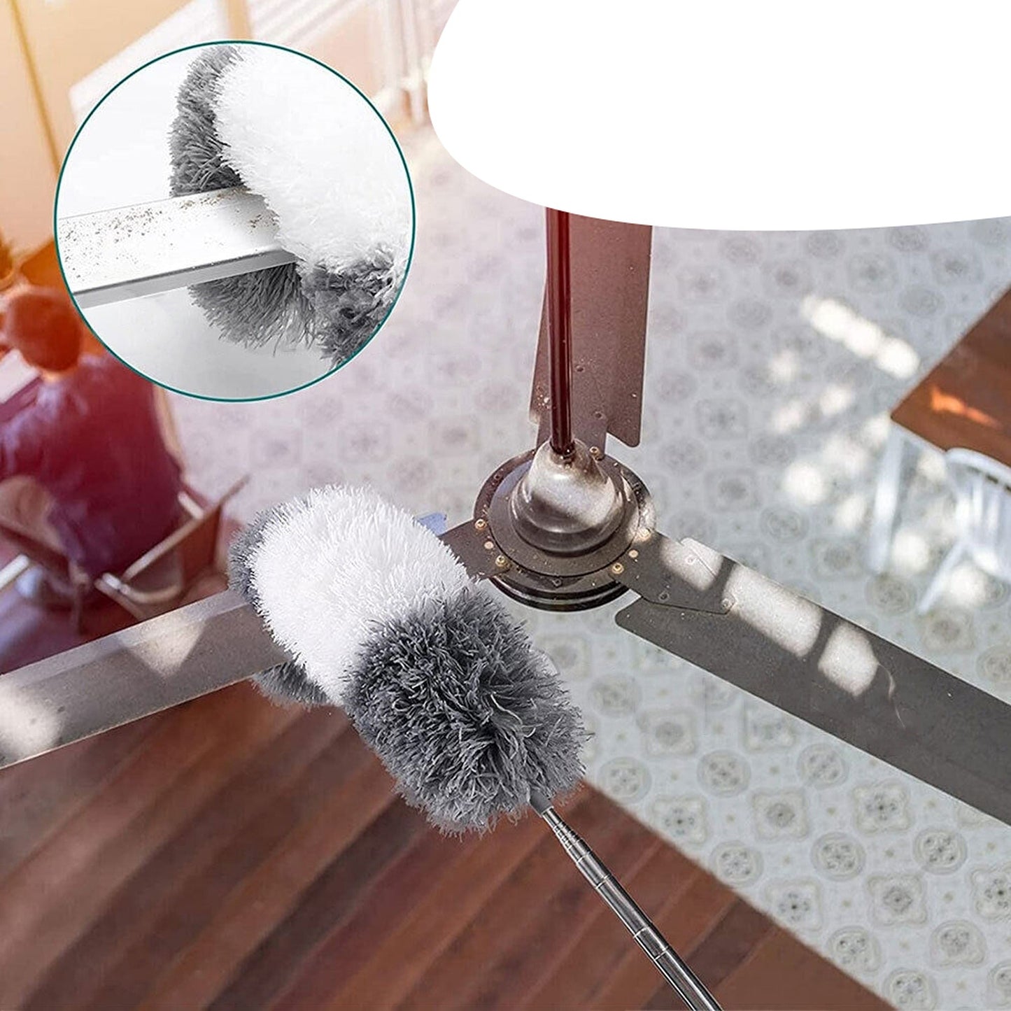Magic Telescopic Static Feather Duster Long Handle Dust Brush 245cm