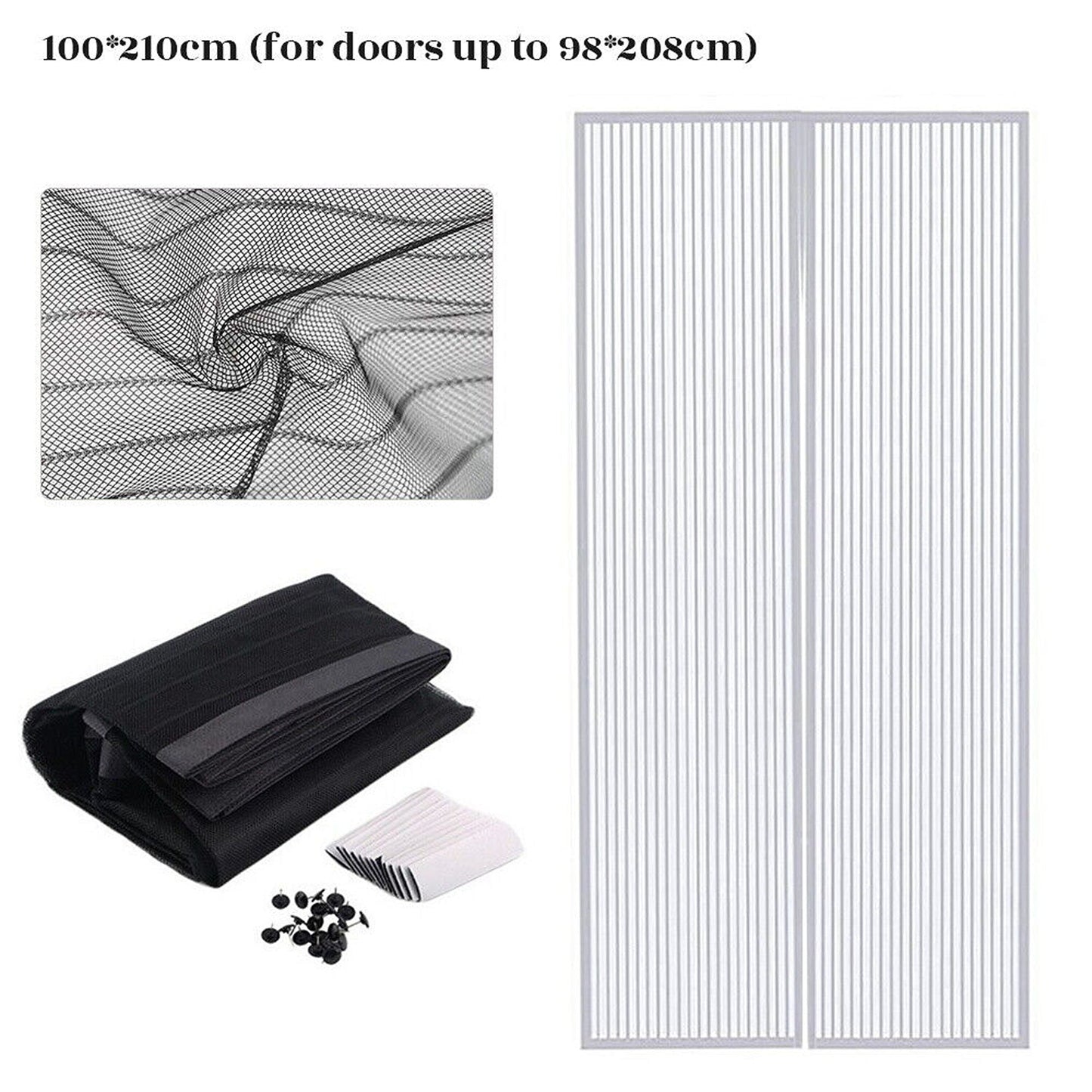 Hands-Free Instant Magnetic Mesh Screen Door for Pets and Bugs 2 Pack