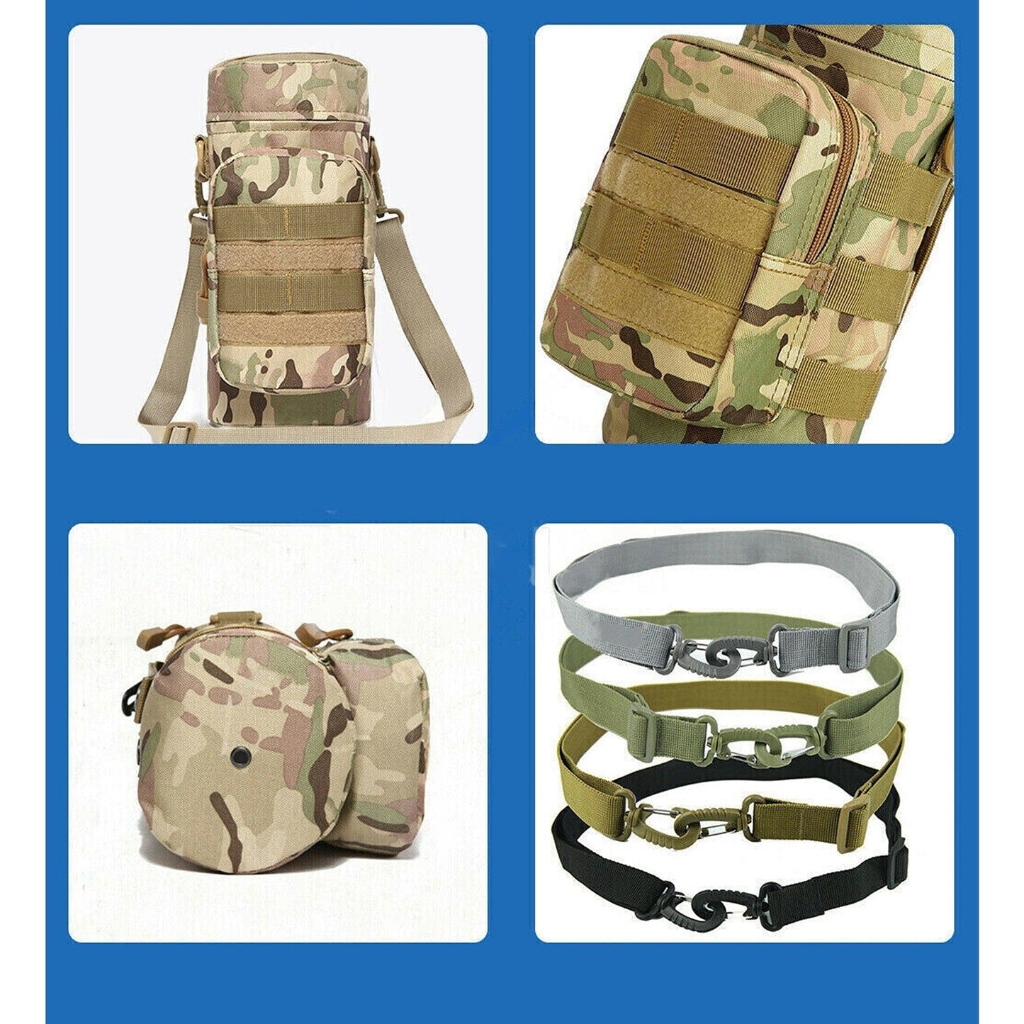 Adjustable Water Bottle Carrier Pouch Tactical Molle Kettle Bag