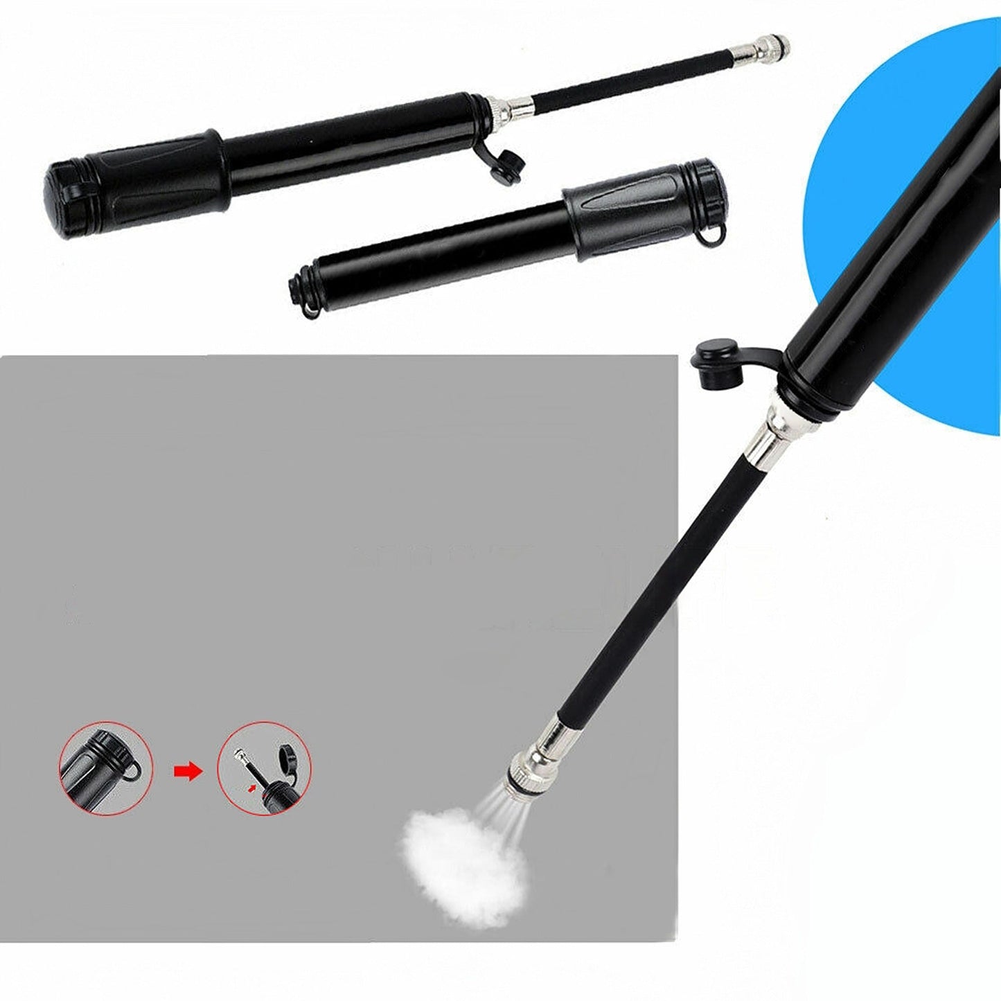 Mini Portable Bicycle Air Pump Aluminium Hand Inflator for Tyre