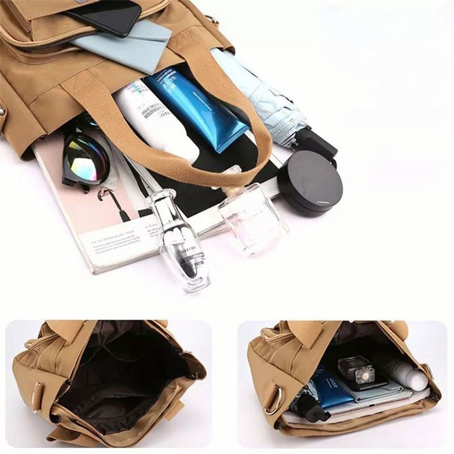 Large Nylon Waterproof Handbags with Zipper Women Shoulder Messenger Bag