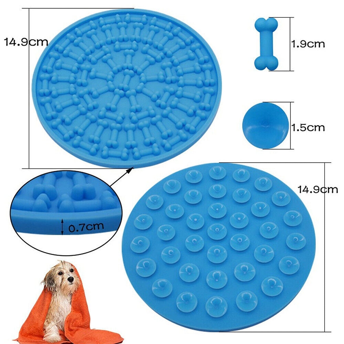 Dog Bath Slow Feeder Lick Pad Grooming Suction Mat for Showers